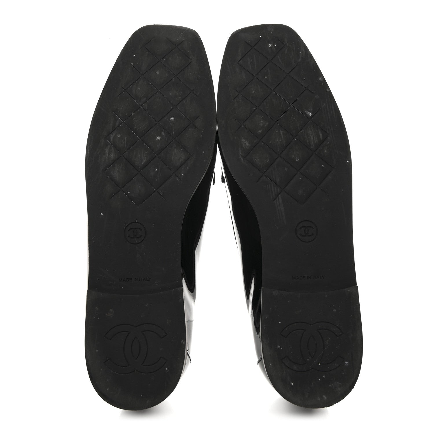 Chanel Patent CC Mocassin Loafers 38 Black 6 of 9