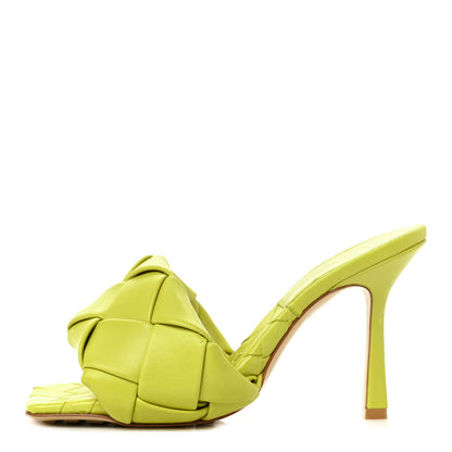 Bottega Veneta Nappa Maxi Intrecciato Lido 90mm Mule Sandals 36 Acid 1 of 8