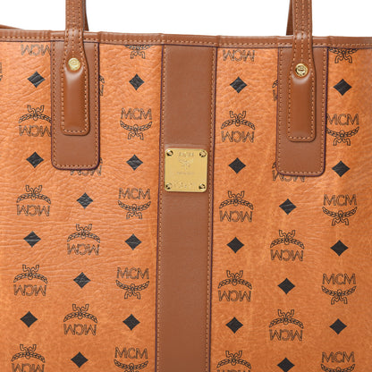 MCM Visetos Medium Liz Reversible Shopper Tote Cognac 11 of 16