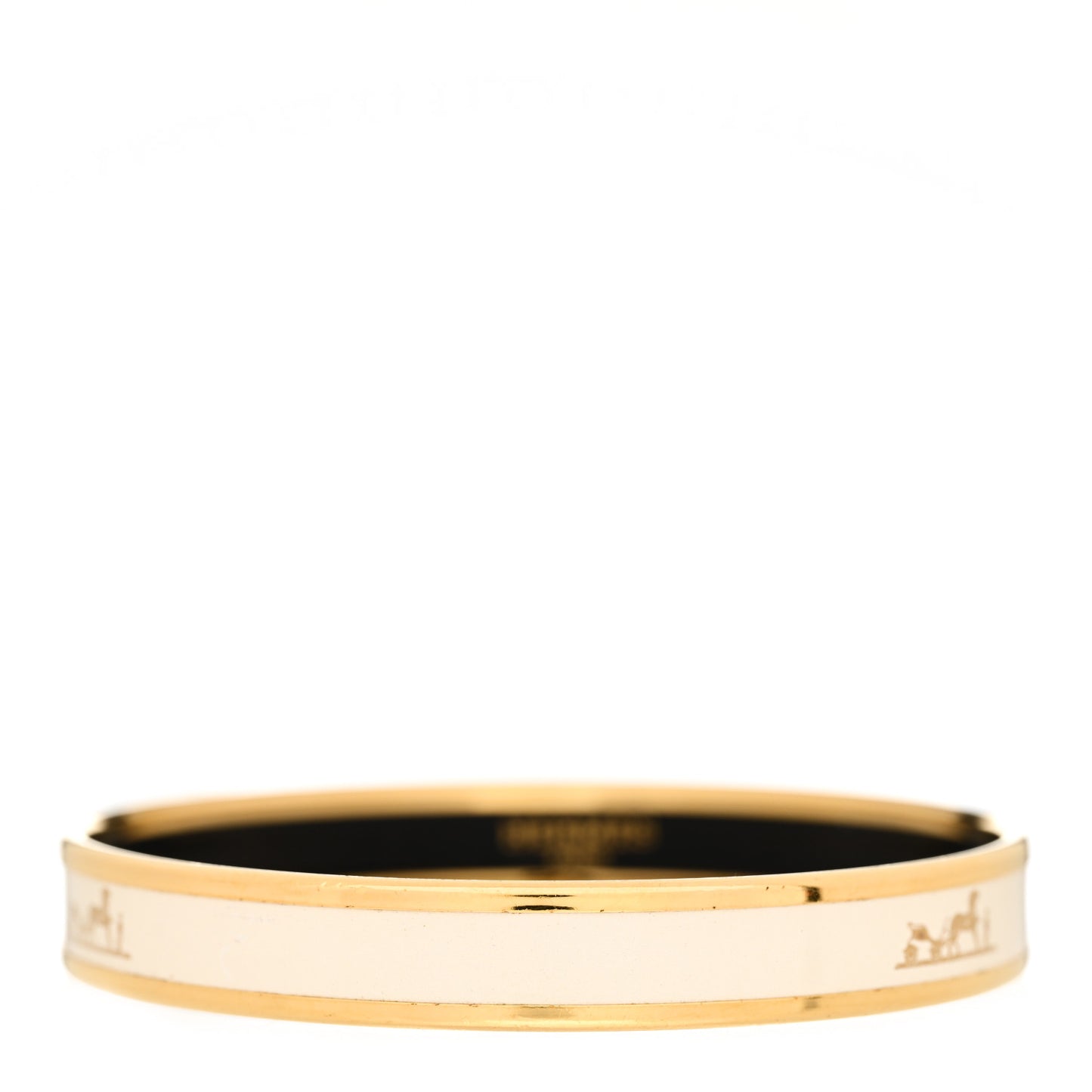 Enamel Printed Narrow Caleche Bracelet White