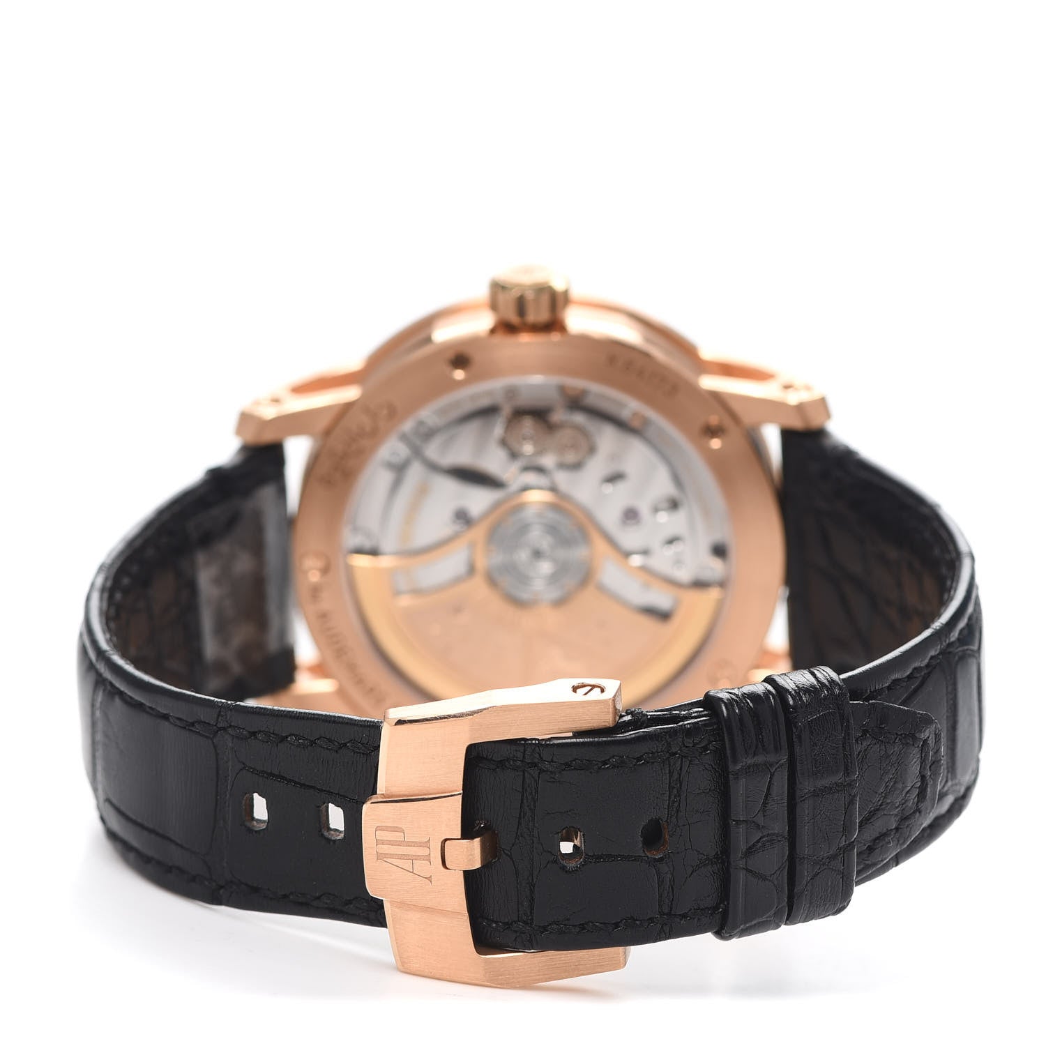 Audemars Piguet 18K Rose Gold Alligator 41mm Code 11.59 Automatic Watch Black 15210OR.OO.A002CR.01 3 of 5