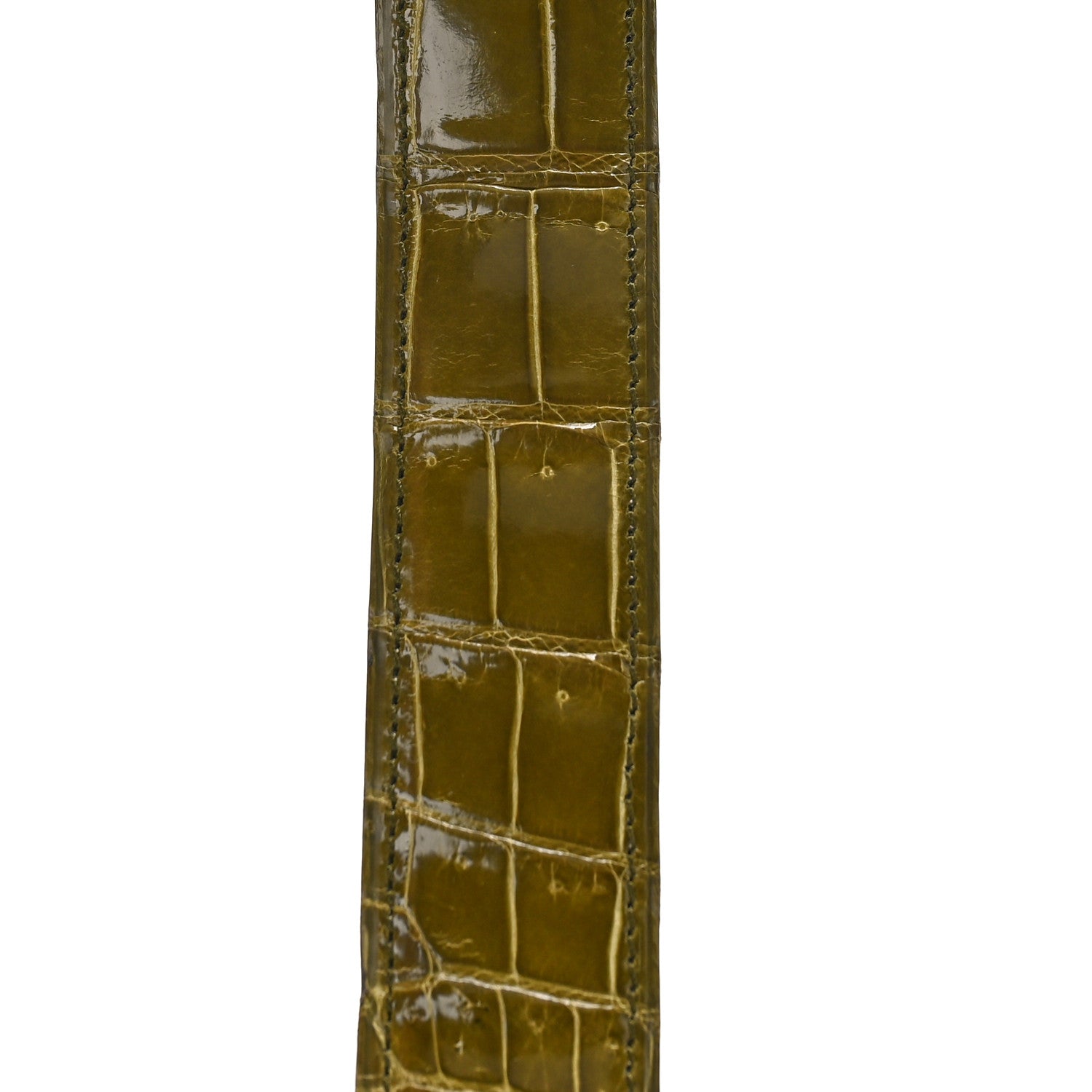 Hermes Shiny Porosus Crocodile 32mm Belt Strap 90 36 Vert Anis 6 of 6