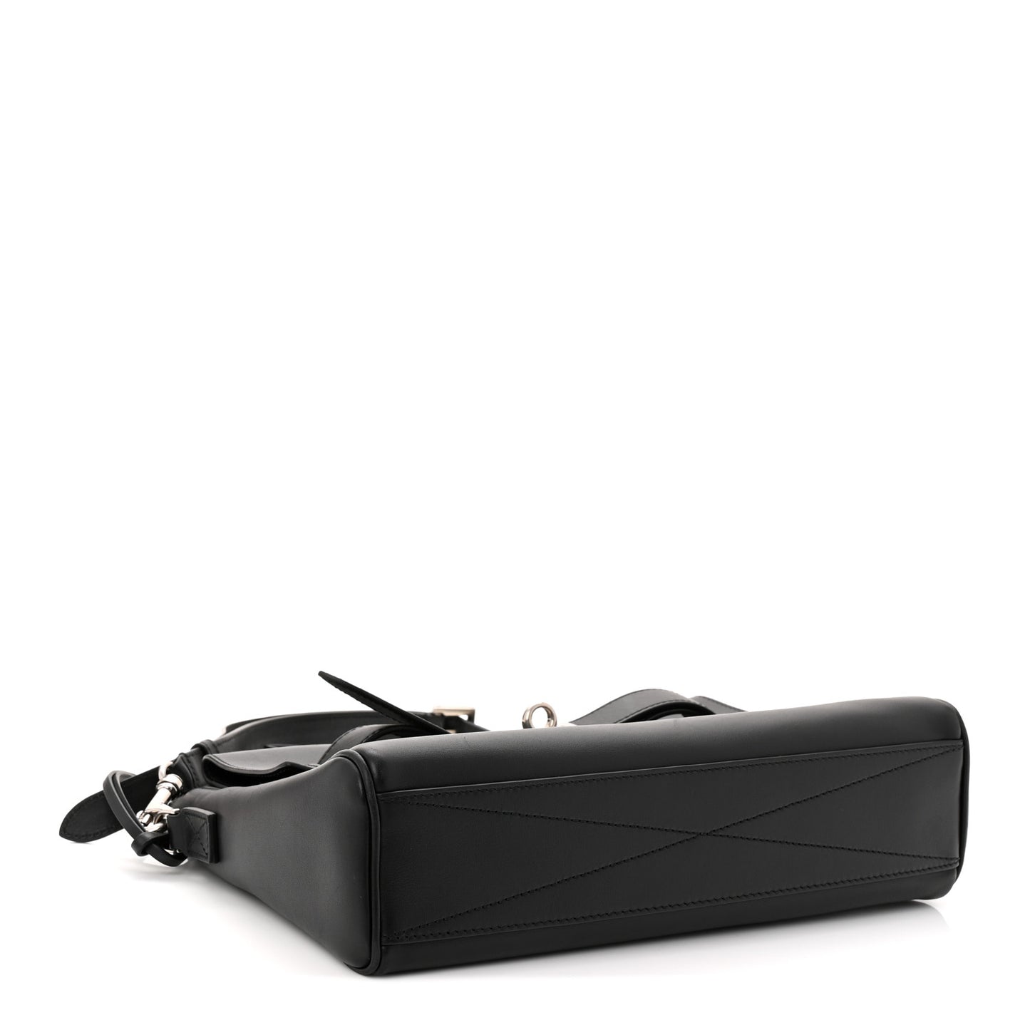 Smooth Calfskin Mens Small Bel Air Messenger Black