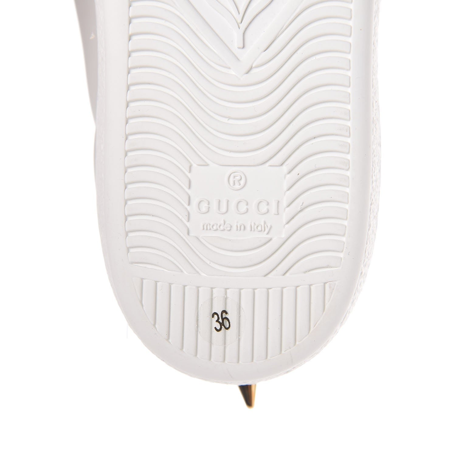 Gucci Calfskin Web Pearl Studded Ace Sneakers 36 White 6 of 9