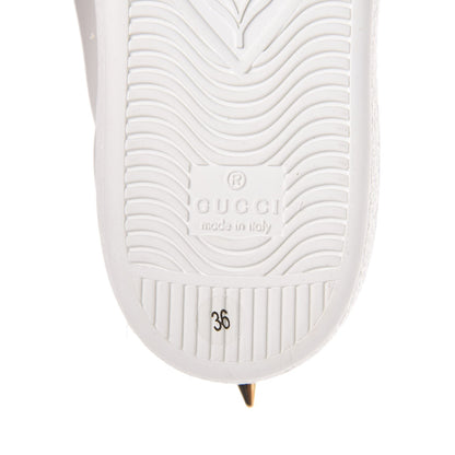 Gucci Calfskin Web Pearl Studded Ace Sneakers 36 White 6 of 9