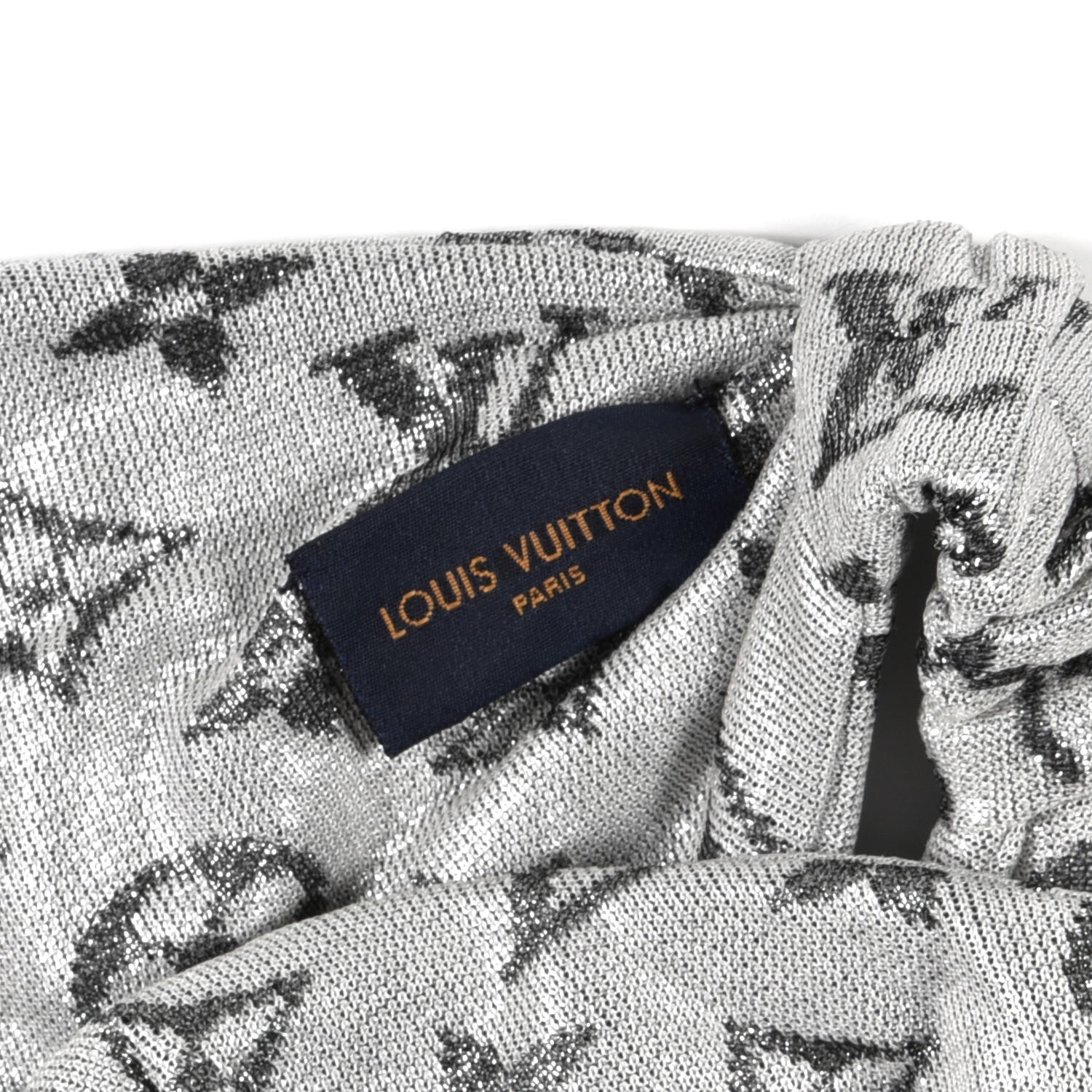 Louis Vuitton Monogram Jacquard Headband Gray Black 4 of 4