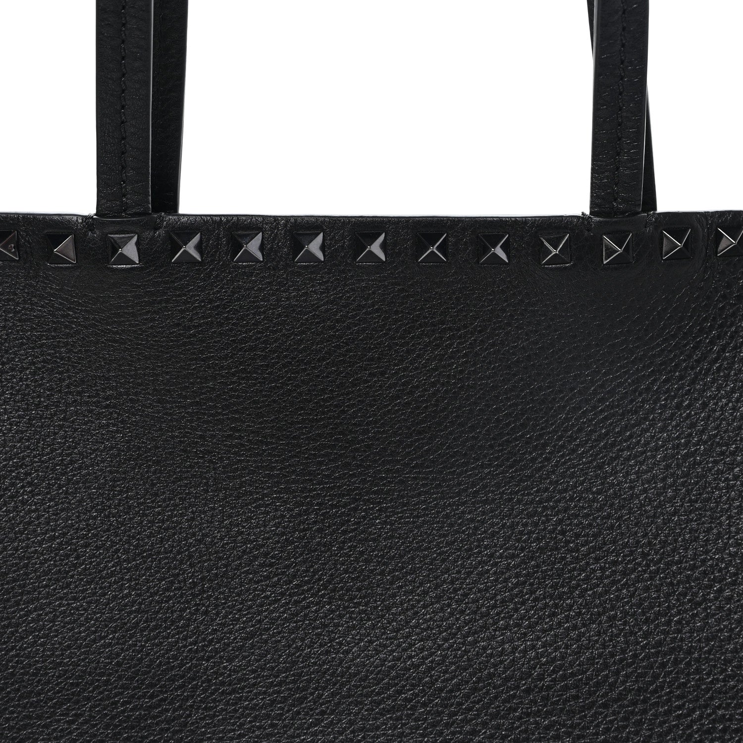 Valentino Garavani Grained Calfskin Rockstud Shoulder Tote Black 7 of 10