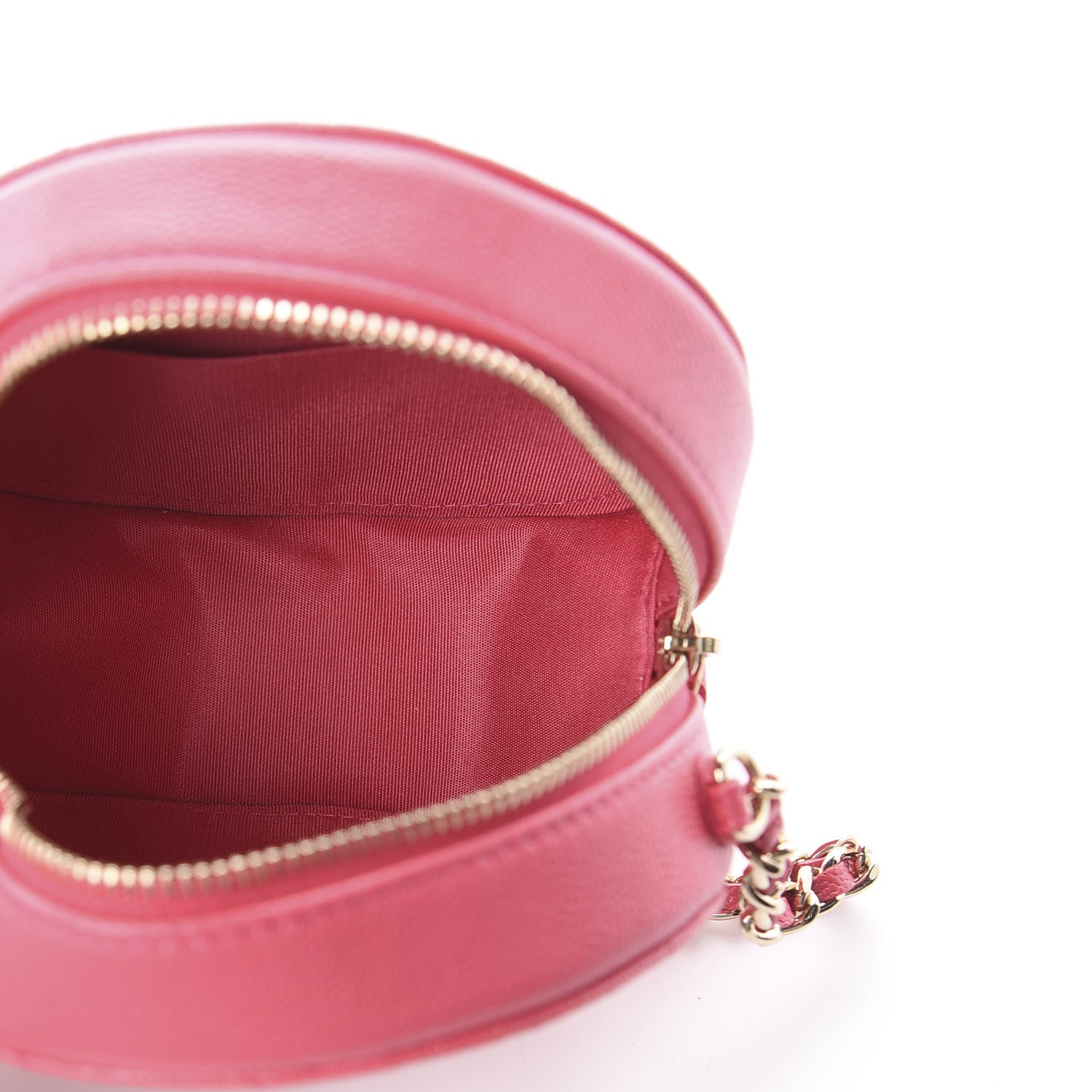 Chanel Caviar Quilted French New Wave Round Clutch With Chain Pink 4 of 7