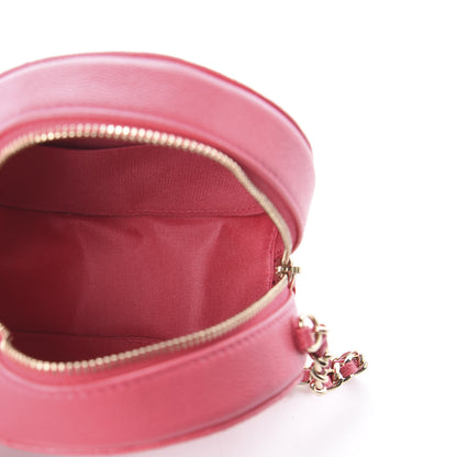 Chanel Caviar Quilted French New Wave Round Clutch With Chain Pink 4 of 7
