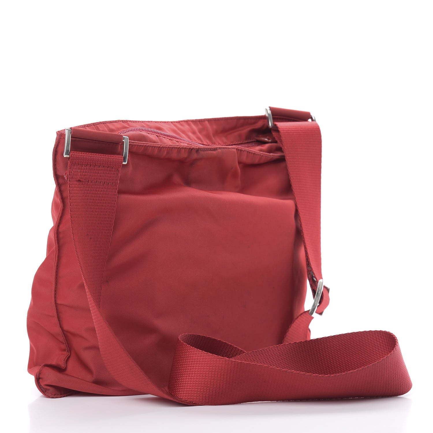 Prada Nylon Vela Flat Messenger Bag Fuoco 3 of 12