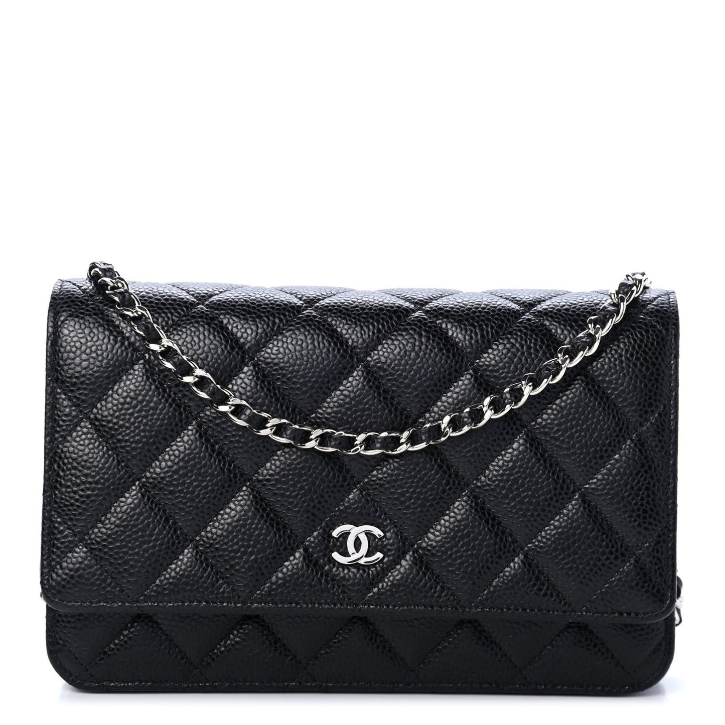 Caviar Quilted Wallet On Chain WOC Black