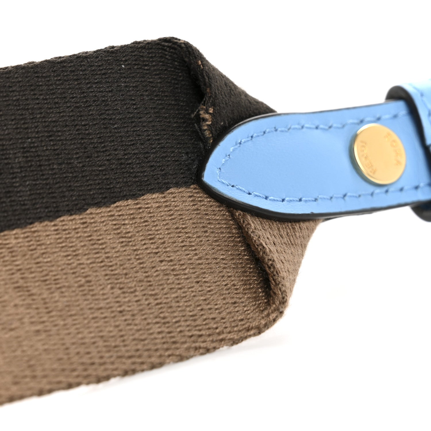 Fendi Jacquard Ribbon Vitello King Mini Flat Baguette Strap You Moro Sand Blue 6 of 6