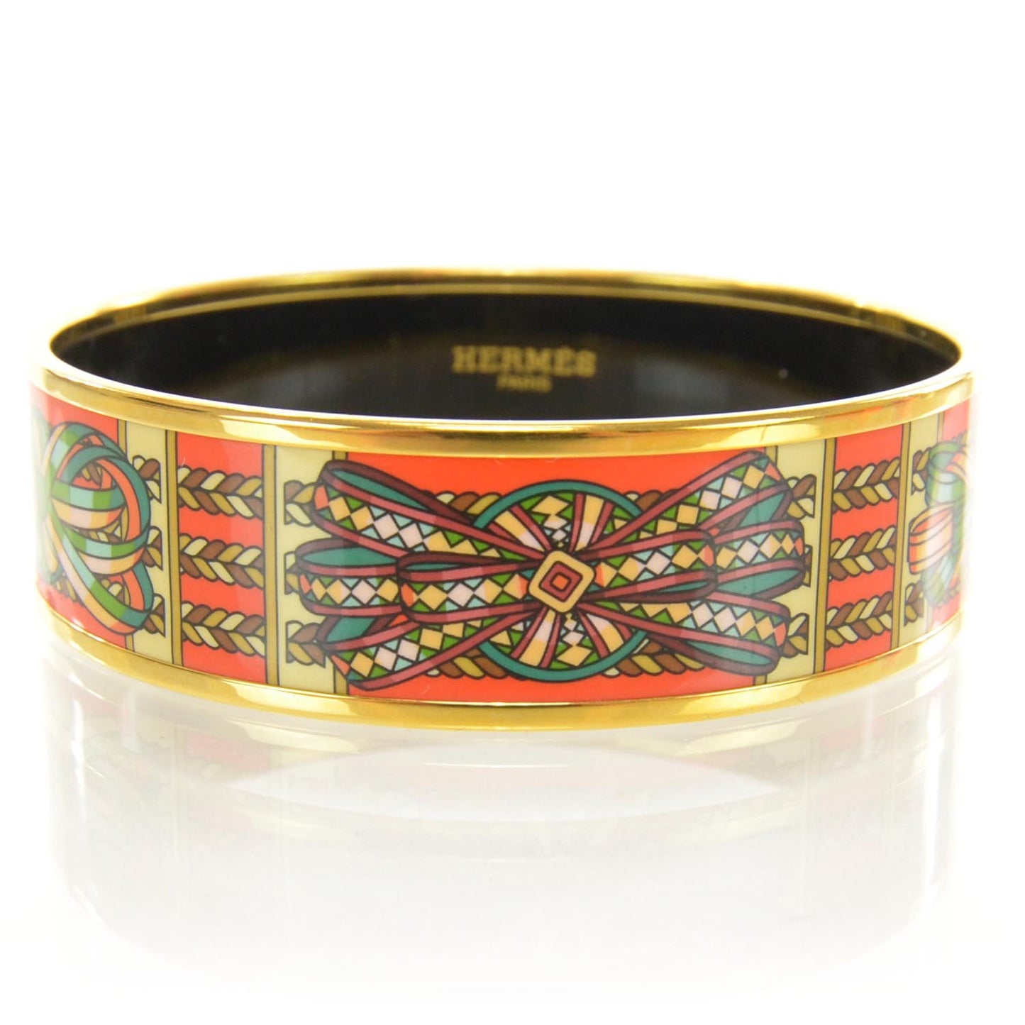 Enamel Printed Rubans du Cheval Wide Bracelet PM 65