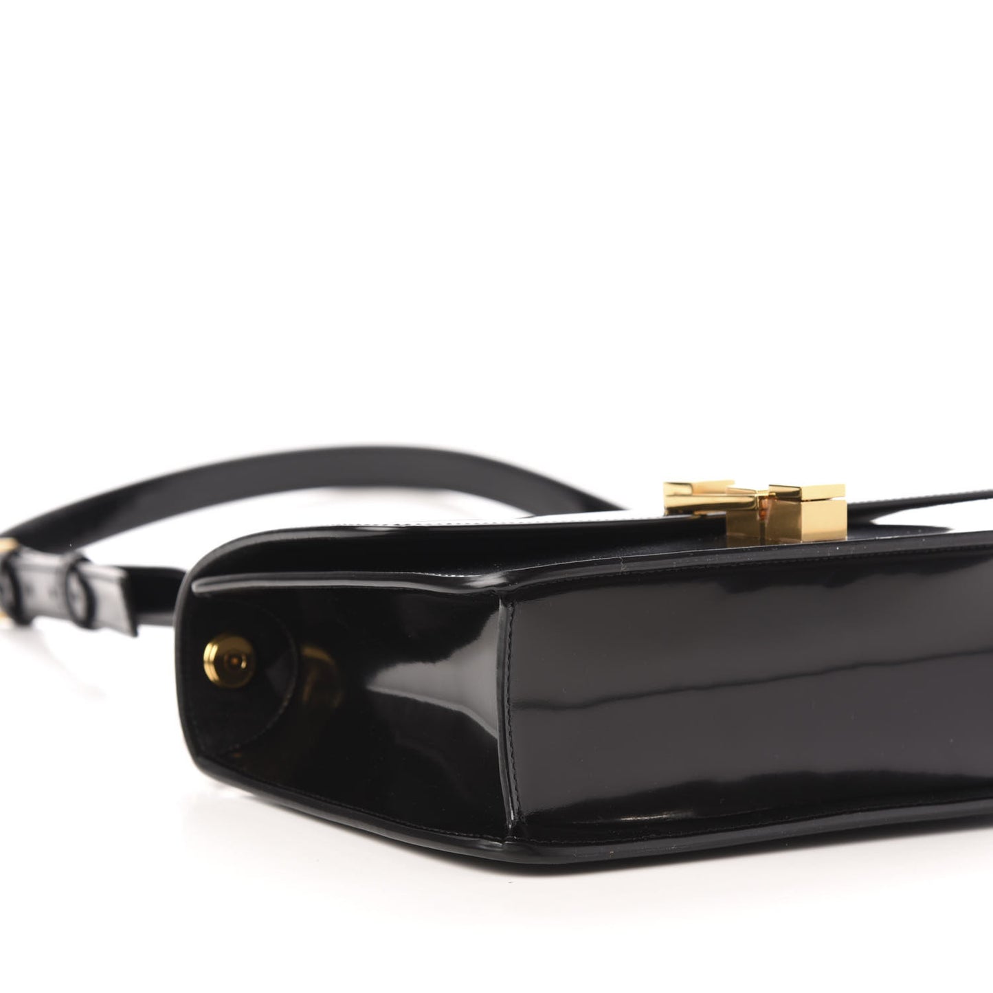 Patent Calfskin Carre Satchel Black
