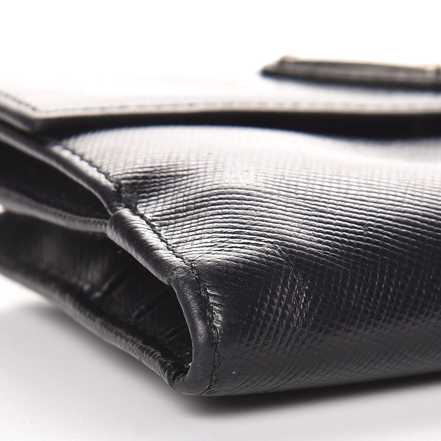 Saffiano Flap Compact Wallet Nero Black