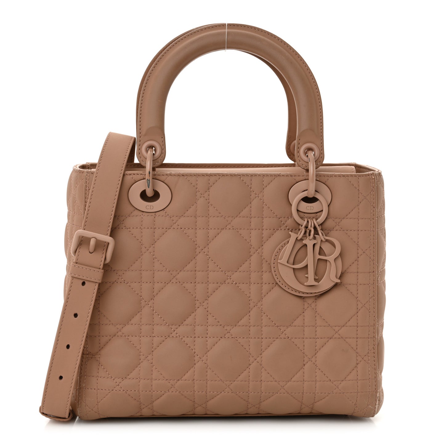 Ultra Matte Calfskin Cannage Medium Lady Dior Beige