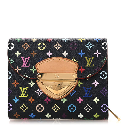 Louis Vuitton Monogram Multicolor Joey Wallet Black Violet 1 of 6
