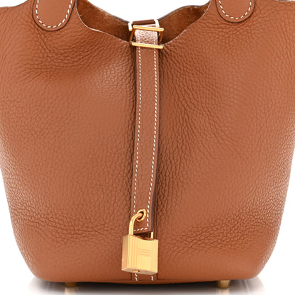 Hermes Taurillon Clemence Picotin Lock 18 PM Gold 8 of 11