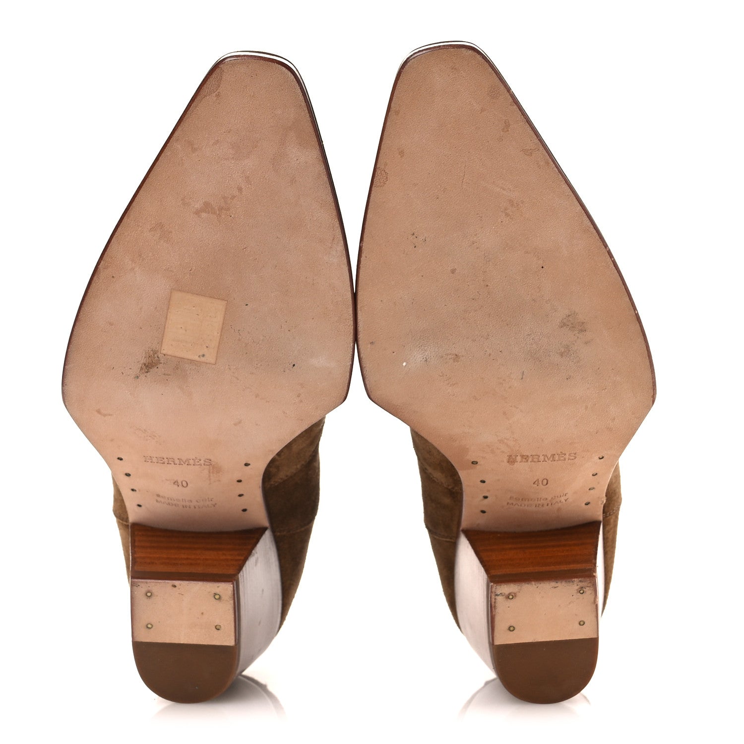Hermes Suede Womens Vegas Ankle Boot 40 Brun Fume 7 of 16