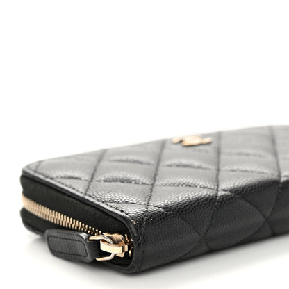 Chanel Caviar Quilted Medium Zip Around Wallet Black 9 of 11