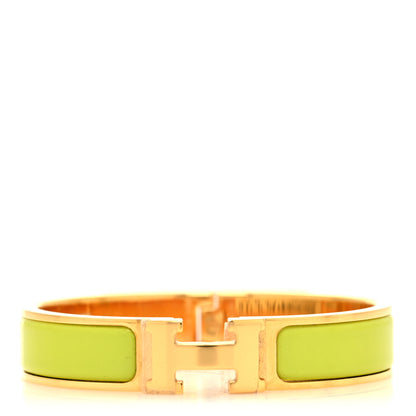 Hermes Enamel Narrow Clic Clac H Bracelet GM Anis 1 of 5