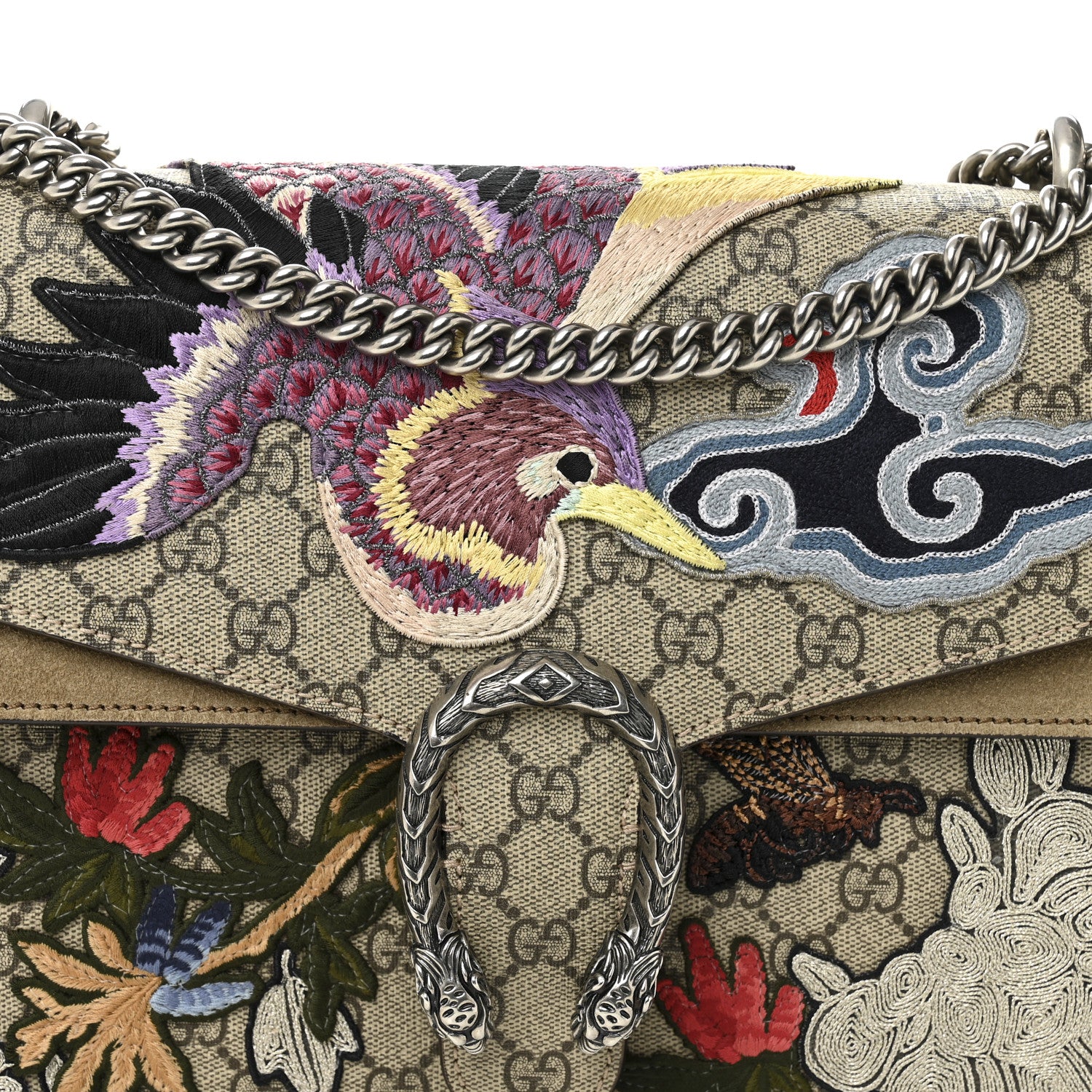 Gucci GG Supreme Monogram Embroidered Medium Dionysus Shoulder Bag