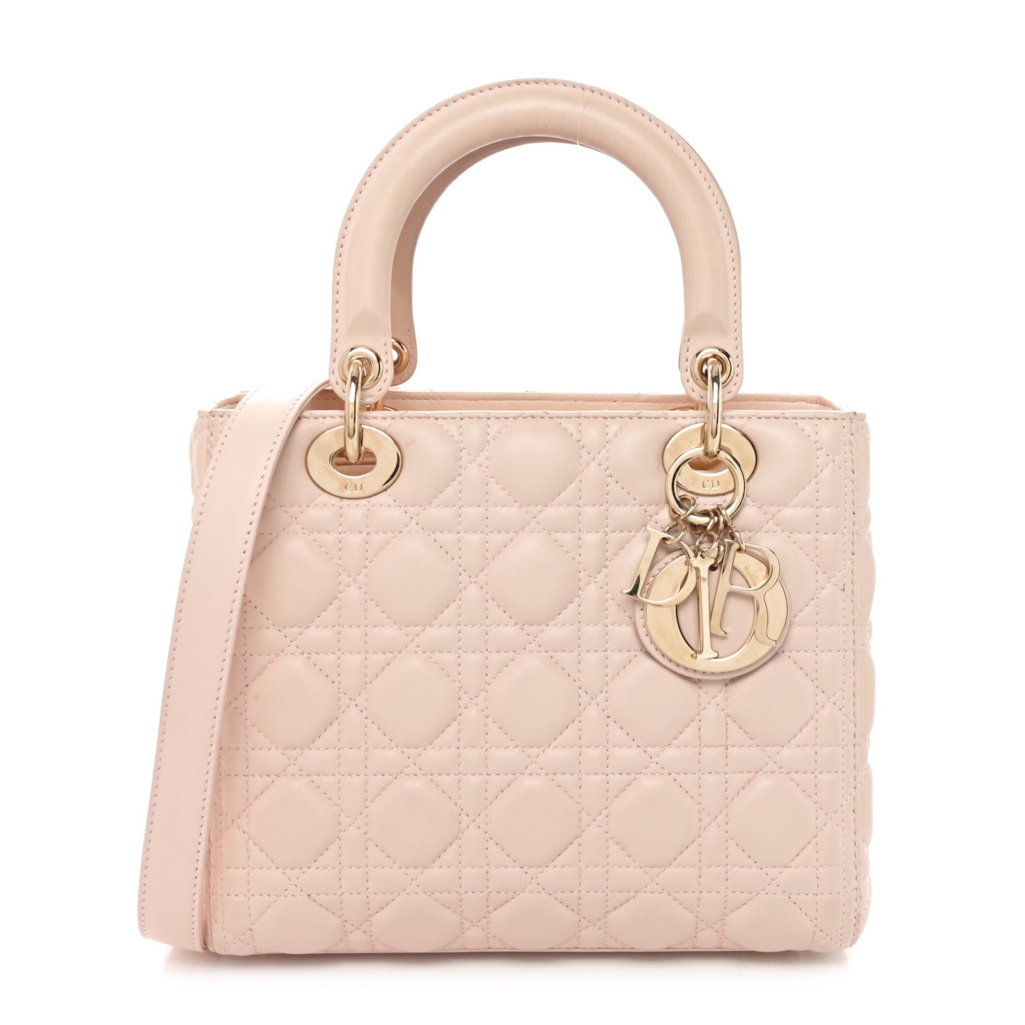 Lambskin Cannage Medium Lady Dior Light Pink