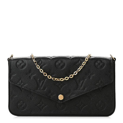 Louis Vuitton Empreinte Pochette Felicie Chain Wallet Black 3 of 9