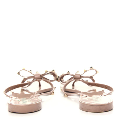 Valentino Garavani PVC Jelly Rockstud Bow Thong Sandals 39 Poudre 7 of 9