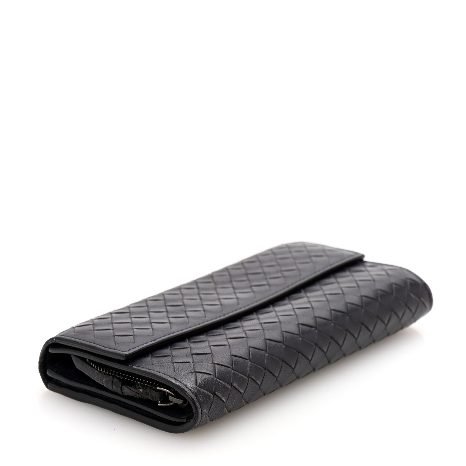 Bottega Veneta Nappa Intrecciato Continental Flap Wallet Dark Blue 4 of 13