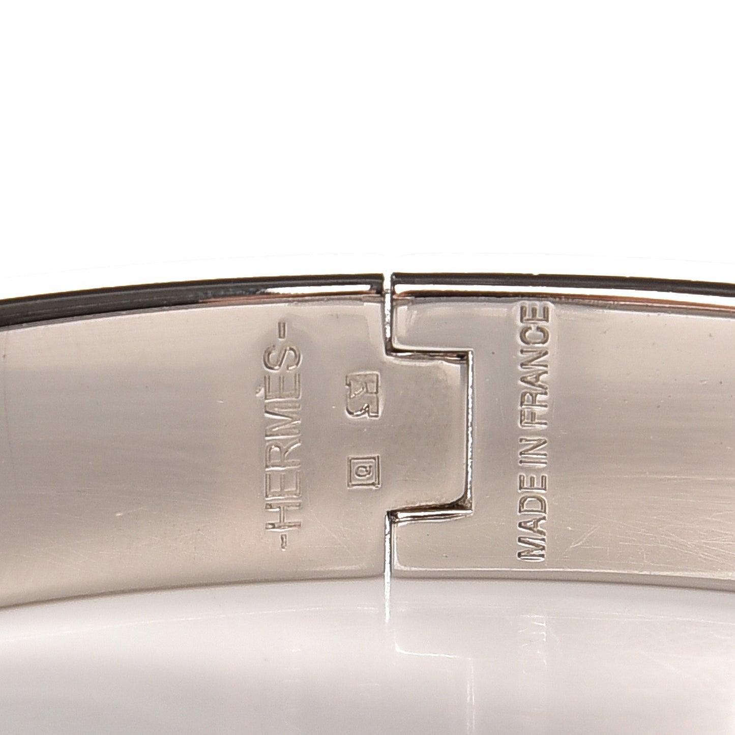 Enamel Narrow Clic Clac H Bracelet PM Veronese White