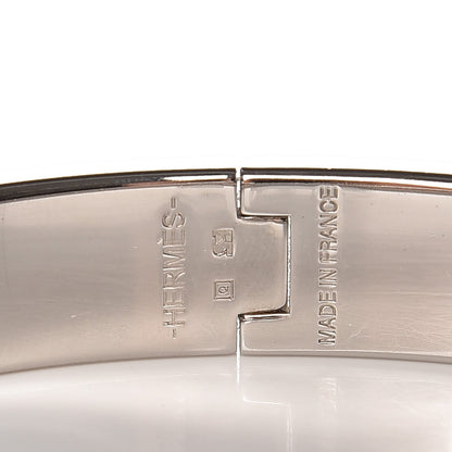Hermes Enamel Narrow Clic Clac H Bracelet PM Veronese White 4 of 4