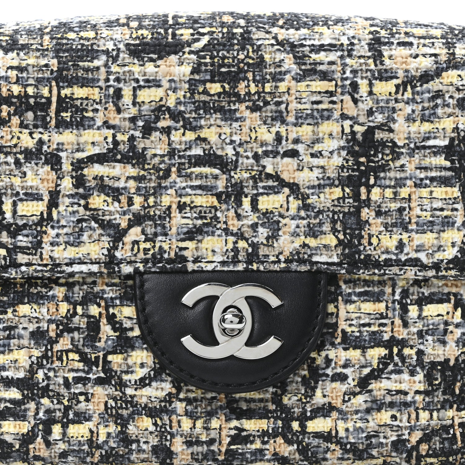 Chanel Tweed Flap Bag White Black Multicolor 8 of 10