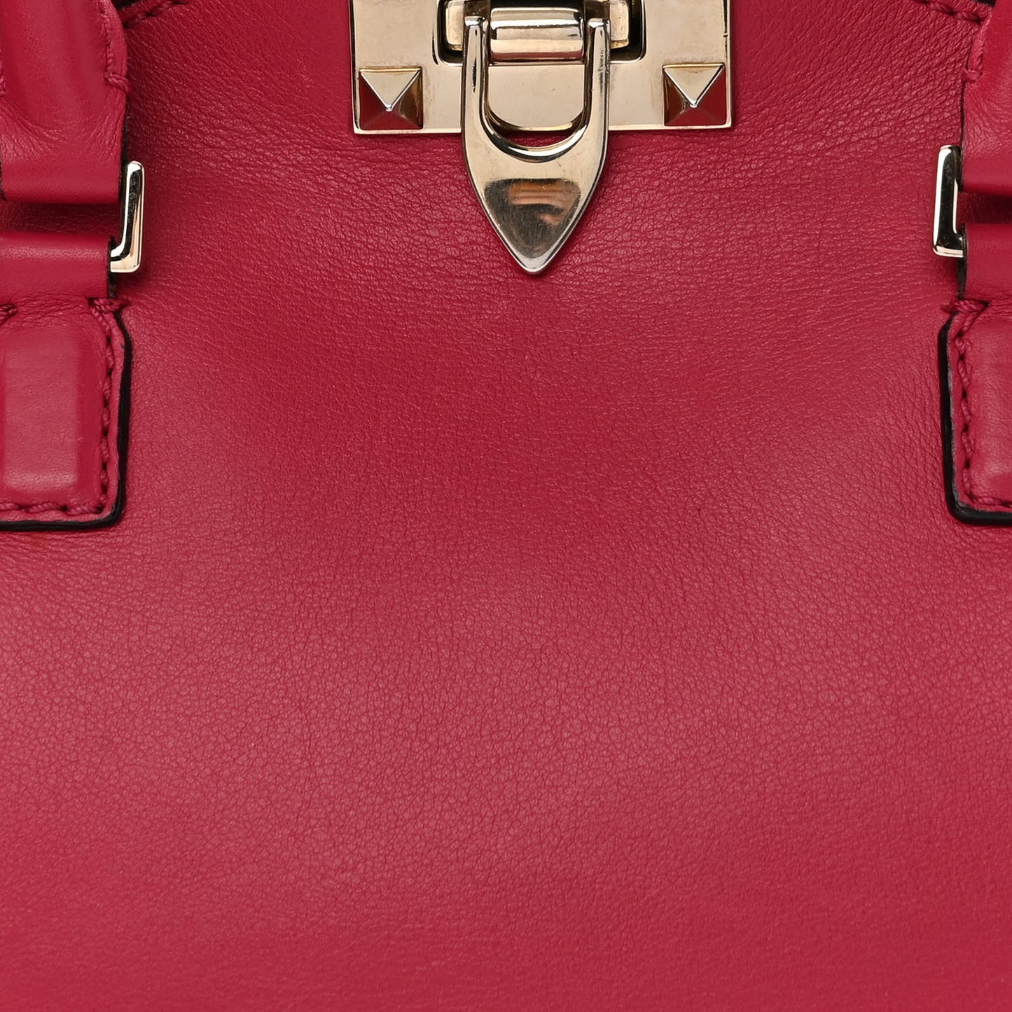 Vitello Small Rockstud Double Handle Tote Cyclamin