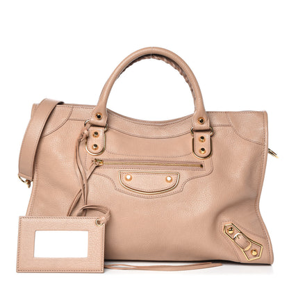 Balenciaga Chevre Gold Metallic Edge Hardware City Rose Des Sables 1 of 11