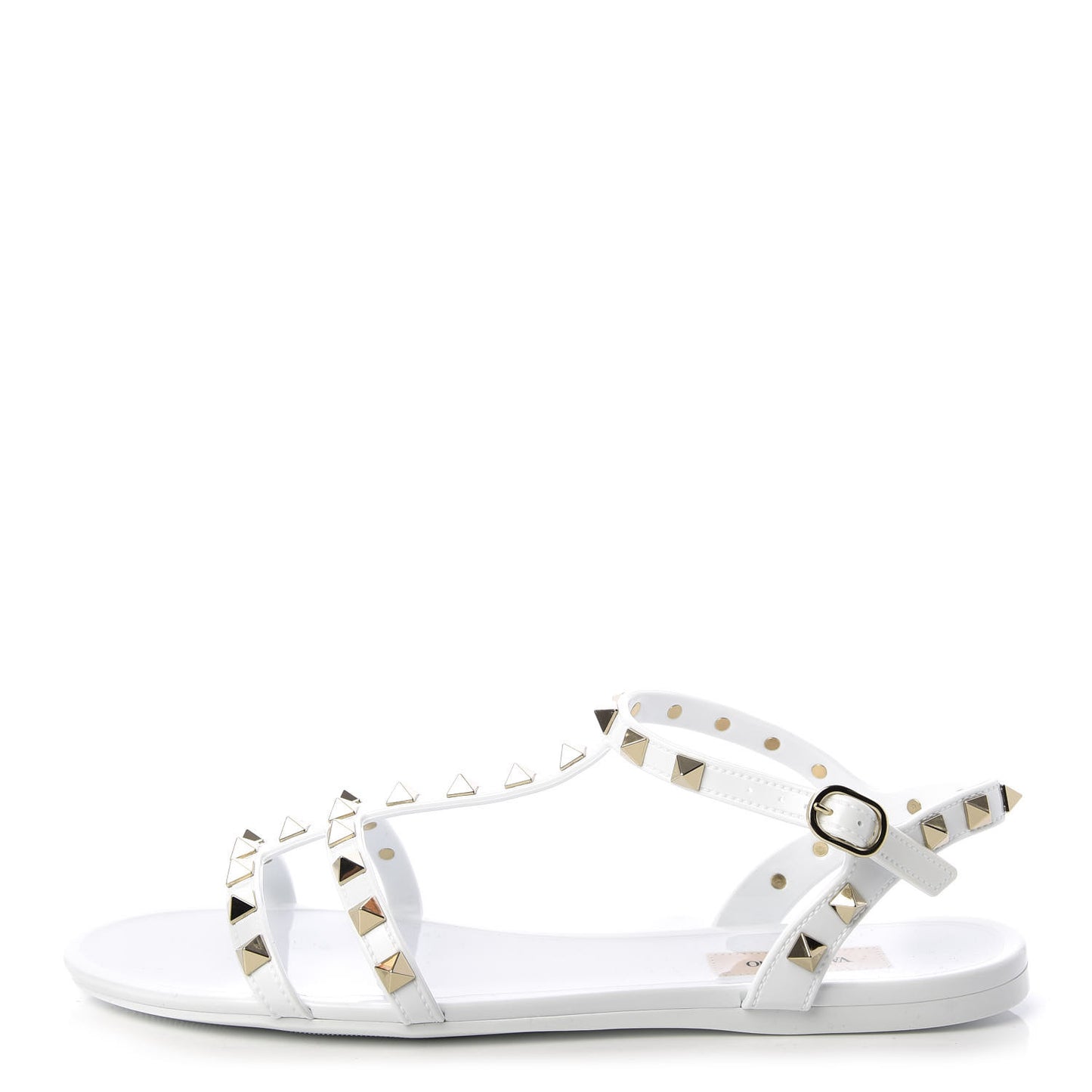 PVC Jelly Rockstud Caged Sandals 39 Optic White