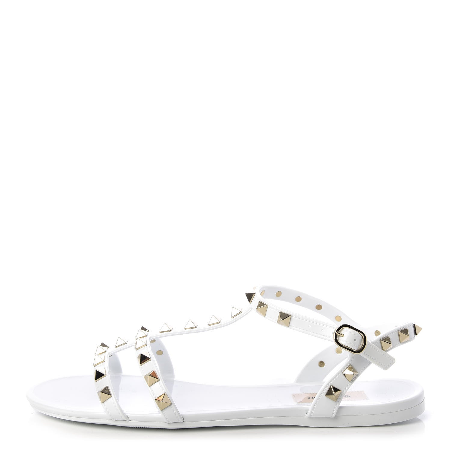 Valentino Garavani PVC Jelly Rockstud Caged Sandals 39 Optic White 1 of 11