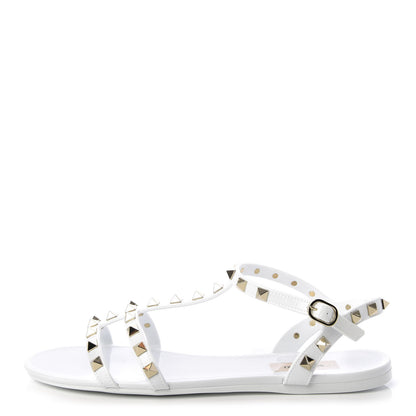 Valentino Garavani PVC Jelly Rockstud Caged Sandals 39 Optic White 1 of 11
