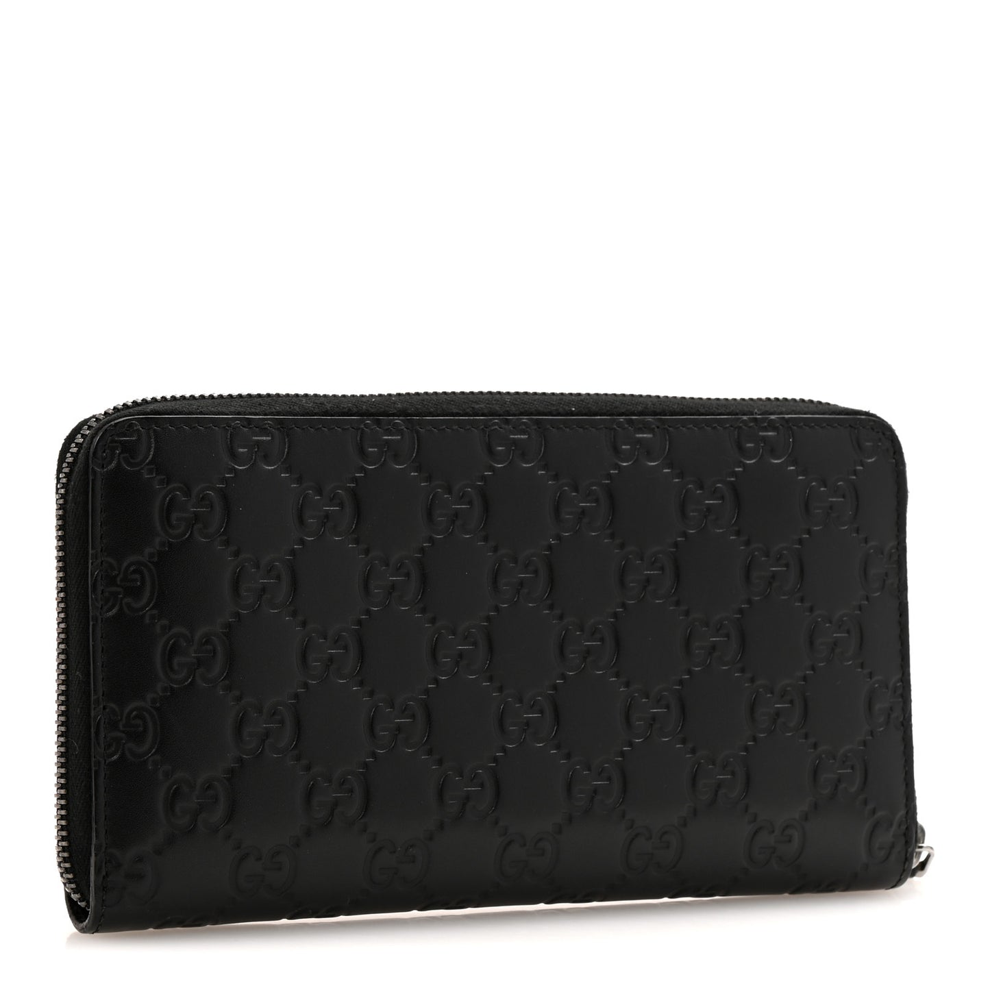 Guccissima Signature Zip Around Organizer Wallet Black