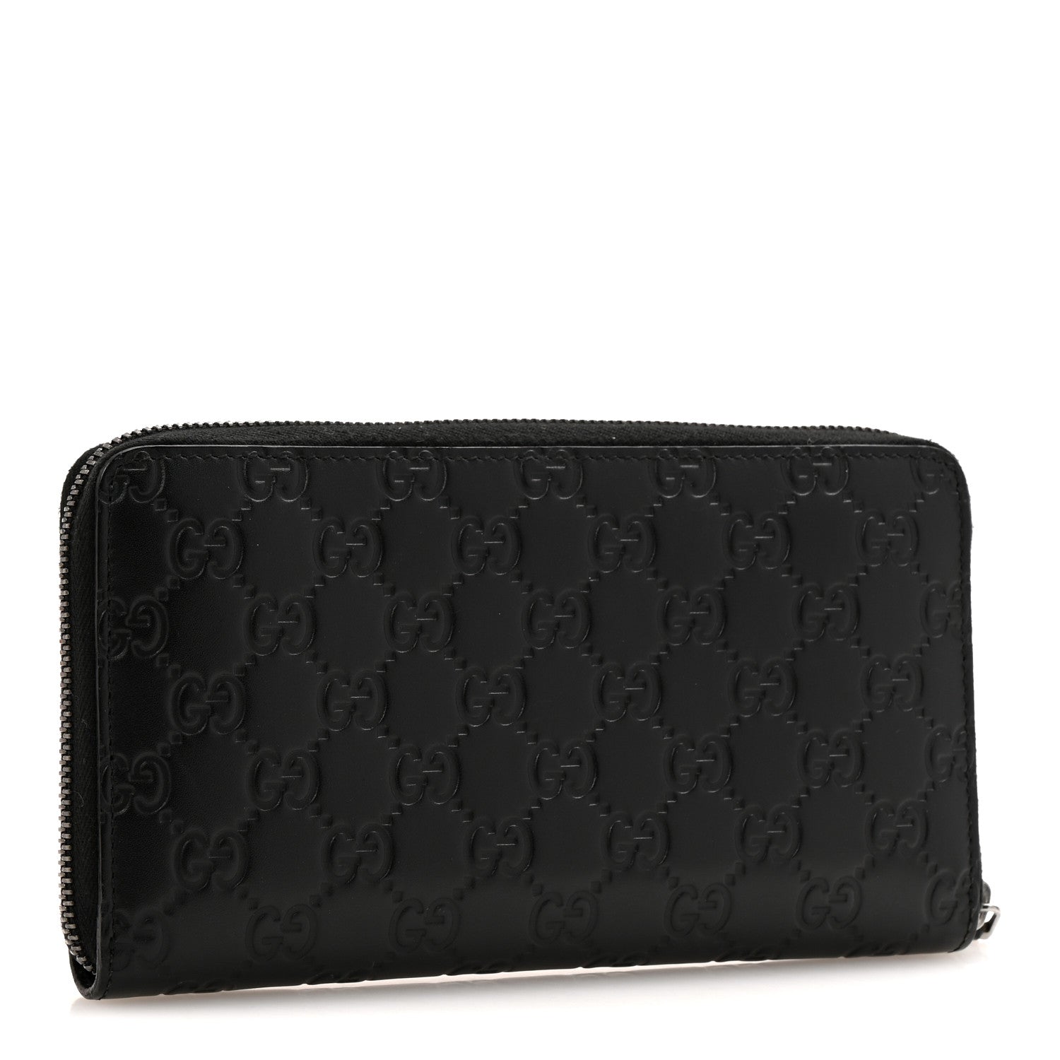Gucci Guccissima Signature Zip Around Organizer Wallet Black 3 of 10