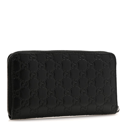 Gucci Guccissima Signature Zip Around Organizer Wallet Black 3 of 10