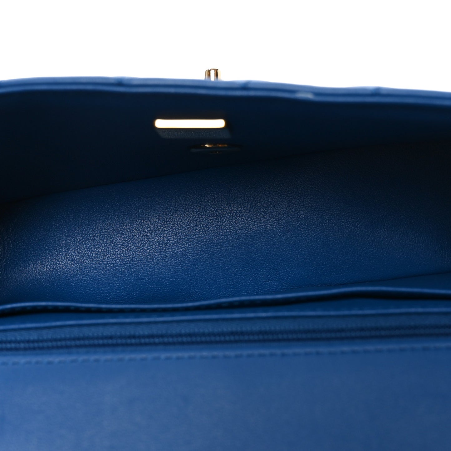 Lambskin Quilted Mini Rectangular Flap Blue
