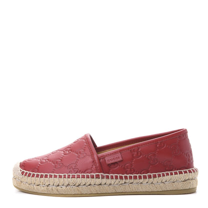 Gucci Guccissima Signature Espadrilles 35 Hibiscus Red 1 of 8