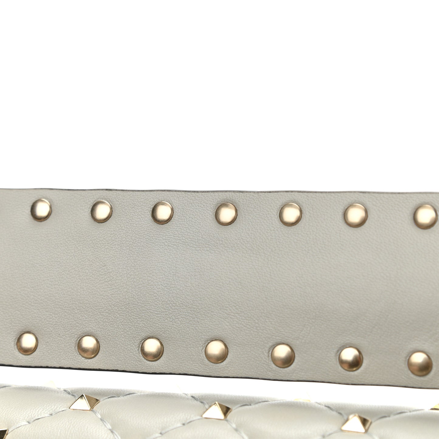 Nappa Medium Rockstud Spike Shoulder Bag Opal Grey