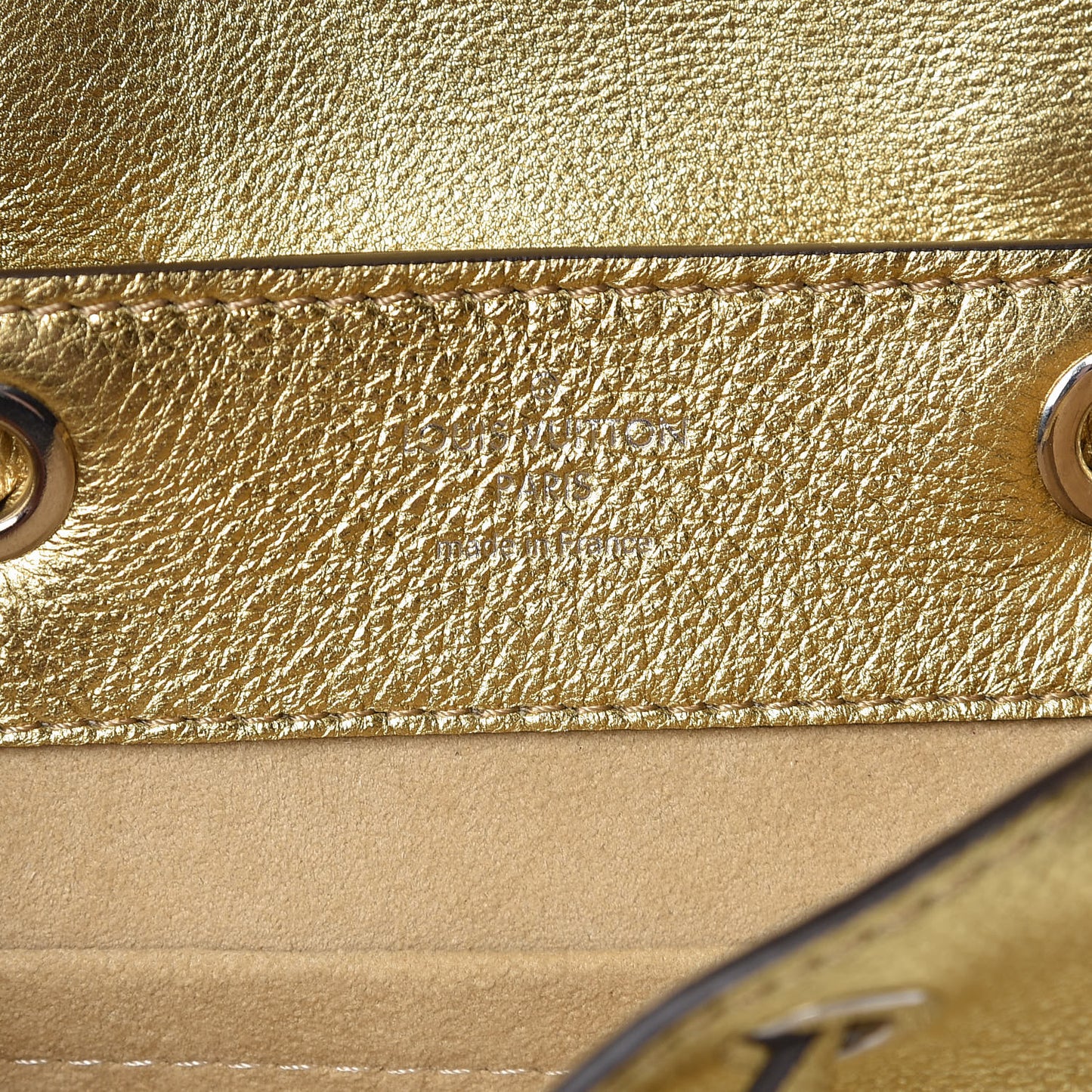 Metallic Calfskin Lockme Mini Backpack Gold
