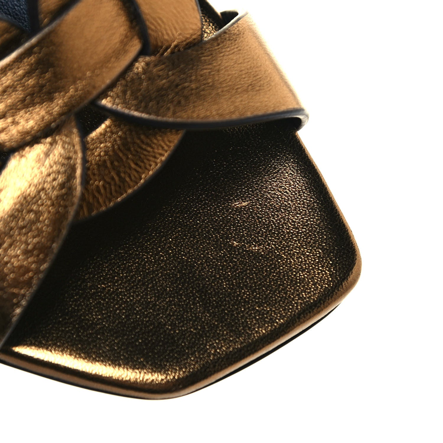 Saint Laurent Metallic Calfskin Tribute 105 Sandals 39 Dark Gold 9 of 11