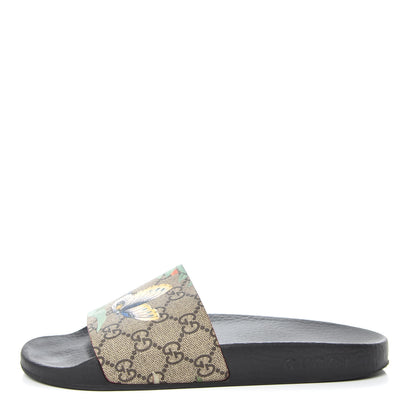 Gucci GG Supreme Monogram Tian Womens Slide Sandals 38 Beige Multicolor 1 of 10