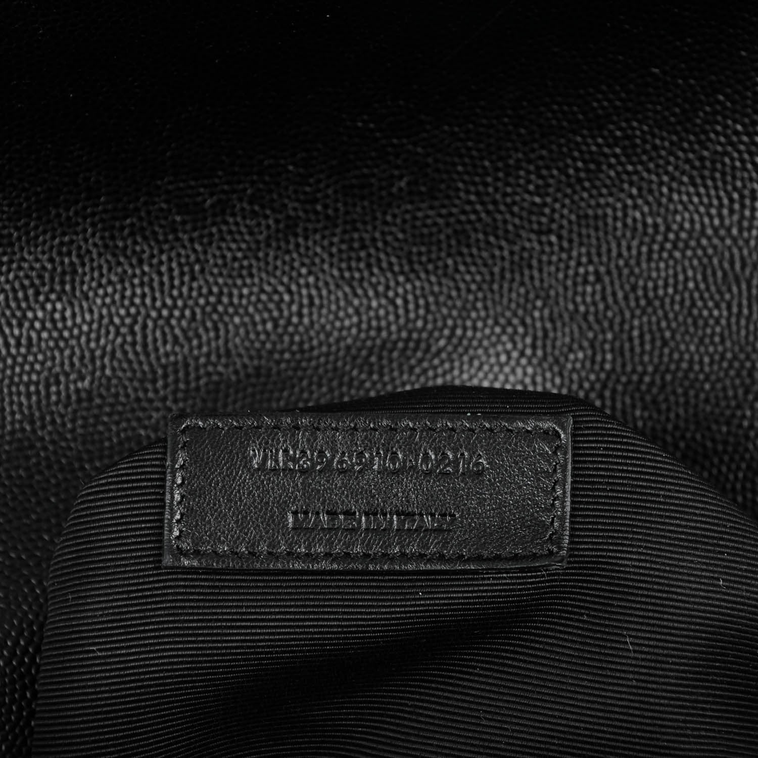 Saint Laurent Grain De Poudre Matelasse Chevron Large Monogram Satchel Black 7 of 7