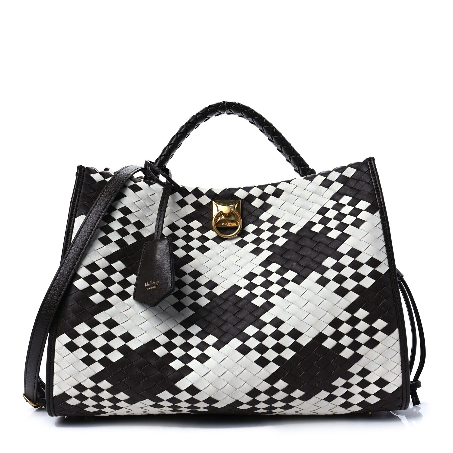 Mulberry Vichy Woven Check Iris Ebony White 1 of 7