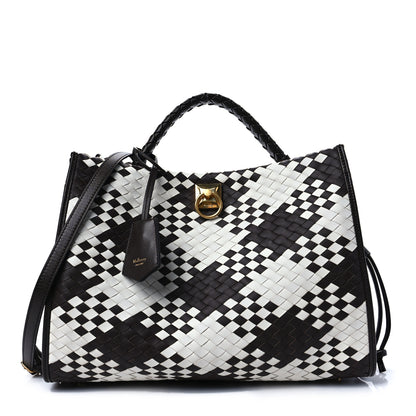 Mulberry Vichy Woven Check Iris Ebony White 1 of 7